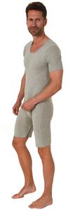 Трусы NORMANN Pflegebody kurzarm Bereißverschluss, серый