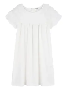 Кружевное платье с оборками Chloé Kids, белый