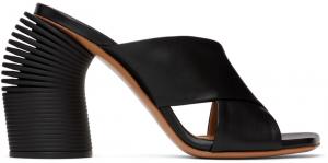 Черные весенние босоножки на каблуке Off-White, цвет Black