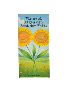 Mr. & Mrs. Panda Пляжное полотенце с изображением подсолнухов и надписью, выполненной в нежно-зеленом цвете