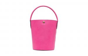 LONGCHAMP Элегантная женская кожаная сумка-ведро малого размера фуксия