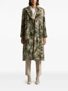 Пальто с узором на пуговицах Peserico, зеленый