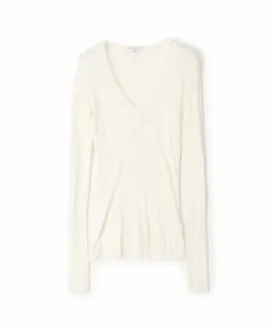 Пуловер с воротником-хенли из смеси хлопка и кашемира в рубчик, модель WVA3940