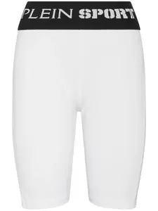 Облегающие шорты с логотипом Plein Sport, белый