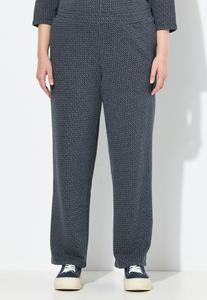 Брюки Ulla Popken TEXTURED ELASTIC WAIST, Marine/Dark Blue