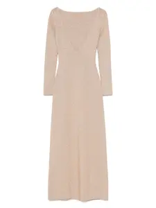 Платье с вырезом-лодочкой MAX MARA, нейтральный