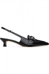 Aeyde Черные туфли-слингбэки Davina с перфорацией на пятке