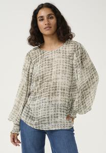Блуза Kaffe Blouse, Grey Texture Check/Mottled Beige