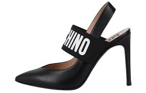 MOSCHINO Туфли на высоком тонком каблуке женские, черные