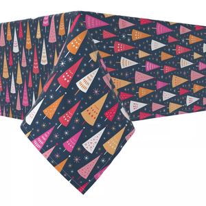 Прямоугольная скатерть, 100% хлопок, 60х104 дюйма, праздничные яркие рождественские елки.