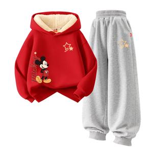 Детская повседневная спортивная одежда Disney, [thickened and fleece-lined]dubai year star k red+dubai starlight k gray