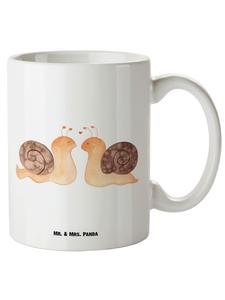 Кружка XL с рисунком улитки (не скажешь) белого цвета Mr. & Mrs. Panda