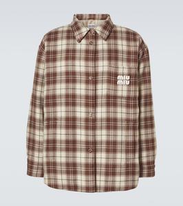 Клетчатая куртка из натуральной шерсти Miu Miu, Calce + Cacao