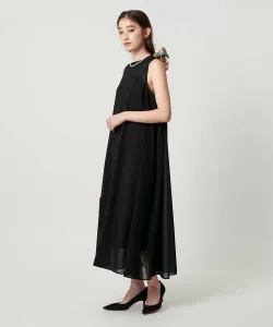 Платье из плиссированной ткани саржевого переплетения, можно стирать United Arrows, цвет Black