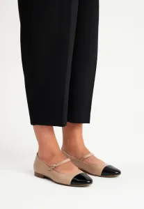 Балетки с ремешком на щиколотке Ryłko, Beige