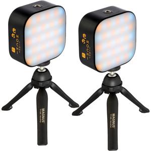 Панель освещения Genaray Mochi On-Camera Mini RGB с мини-штативом (черная, комплект из 2 ламп)