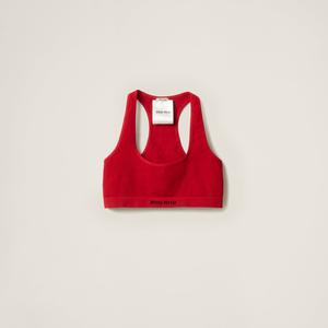 Бесшовный топ-борцовка MIU MIU, красные