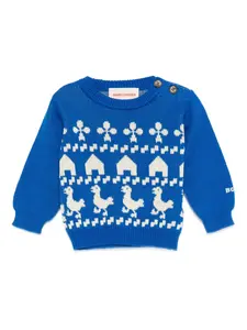 Джемпер с рисунком сельскохозяйственных животных BOBO CHOSES, синий