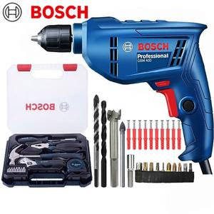 Дрель электрическая Bosch GBM 400 + набор насадок, сверла, набор инструментов