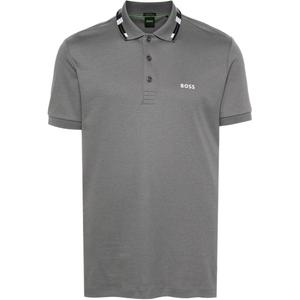 Поло с логотипом HUGO BOSS, серый