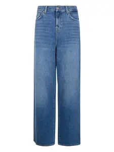 Джинсы с эффектом потертостей и пятью карманами 7 For All Mankind, синий