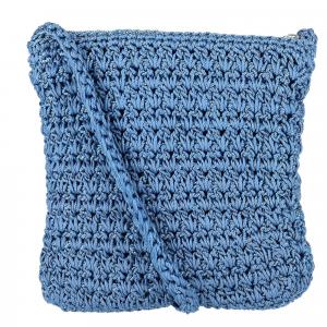 Женская вязаная крючком сумка через плечо CTM, цвет denim