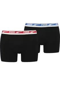 Боксеры PUMA "MEN MULTI LOGO BOXER 2P" (2 шт. в упаковке), с эластичным тканым поясом, черный