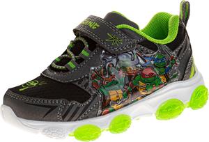 Светящиеся кроссовки Nickelodeon для мальчиков Черепашки-ниндзя (для малышей/детей младшего возраста), черный/зеленый