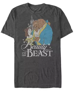 Футболка Disney Men's Beauty and The Beast с классическим дизайном из фильма, короткий рукав Fifth Sun, серый