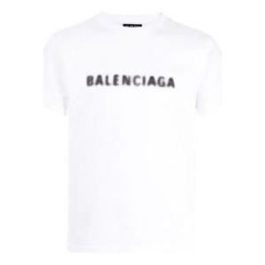 Футболка Balenciaga Blurred Logo T-Shirt 'White Black', белый