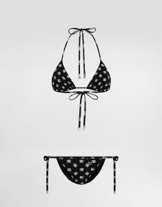 Треугольный бикини с принтом логотипа dg Dolce & Gabbana, принт