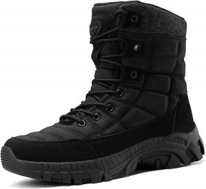 Мужские походные тактические военные ботинки из кожи, водонепроницаемые, для наружной тренировки, боевые, джунгли, пустыня, износостойкие, с амортизацией, для походов, кемпинга и спорта Generic, черный