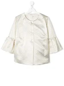 Фактурный жакет с расклешенными манжетами Monnalisa, золотистый