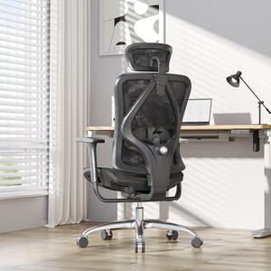 Кресло SIHOO M57C Second Generation - Integrated Armrest [Black Mesh], эргономичное, для офиса и гейминга, с регулируемыми подлокотниками и стальным основанием