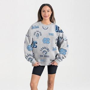 Женский серый свитшот North Carolina Tar Heels Always On Repeat Gameday Couture