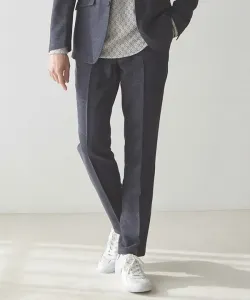 Брюки из ткани понте с меланжевым принтом Union Station, цвет Navy