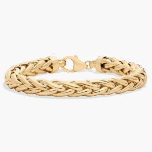 8-дюймовый плетеный браслет из 14-каратного желтого золота (8 мм) Blue Nile