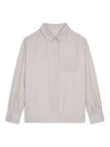 Бойфренд рубашка из поплина в тонкую полоску Chelsea Peers, Taupe