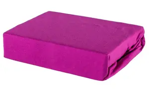 Простыня на резинке из 100% хлопкового трикотажа - 90х160 см, цвет Амарант Soft Dream