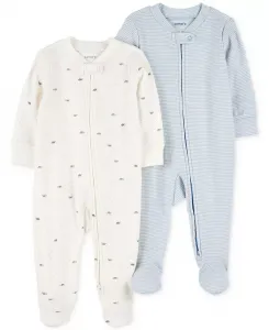 Детская пижама для сна и игр из хлопка, 2 шт Carter's, белый