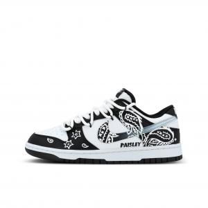 Nike Кроссовки для скейтбординга Dunk Xingji Prankster XJDD Street Paisley Low унисекс, черно-белые