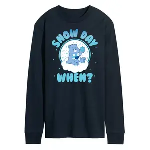 Мужская футболка с длинными рукавами и принтом «Снежный день с медведями» Licensed Character, синий