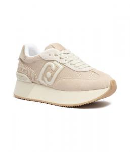 Кроссовки женские Liu Jo комбинированные с фирменным принтом, бежевый