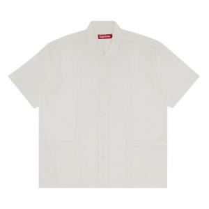 Рубашка Supreme Mesh Panel Linen Short-Sleeve Shirt, белый