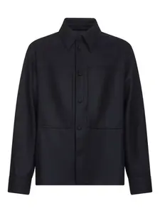 Рубашка с накладным карманом и кнопками JIL SANDER, синий