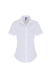 Блузка из эластичного поплина с короткими рукавами Premier, белый