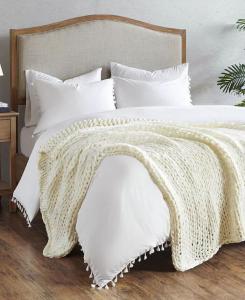 Плед ручной работы плотной вязки, 50 x 60 дюймов Madison Park, синий