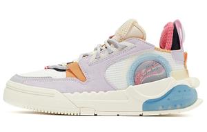 Кроссовки для скейтбординга Enlightenment женские с низким верхом, цвет: белоснежный/светло-серый/фиолетовый/ванильно-желтый Lining