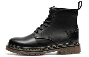 LEAVELAND Короткие ботинки Мартин 4 см унисекс черные с флисовой подкладкой мужские, цвет Black Fleece-Lined (Men's)