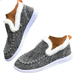 Женские сапоги зима​, зимние снежные сапоги на мягкой подошве​, пушистые ботинки​ с искусственным мехом​ | теплые зимние туфли​ и повседневные короткие плюшевые ботинки Generic, Grey-E
